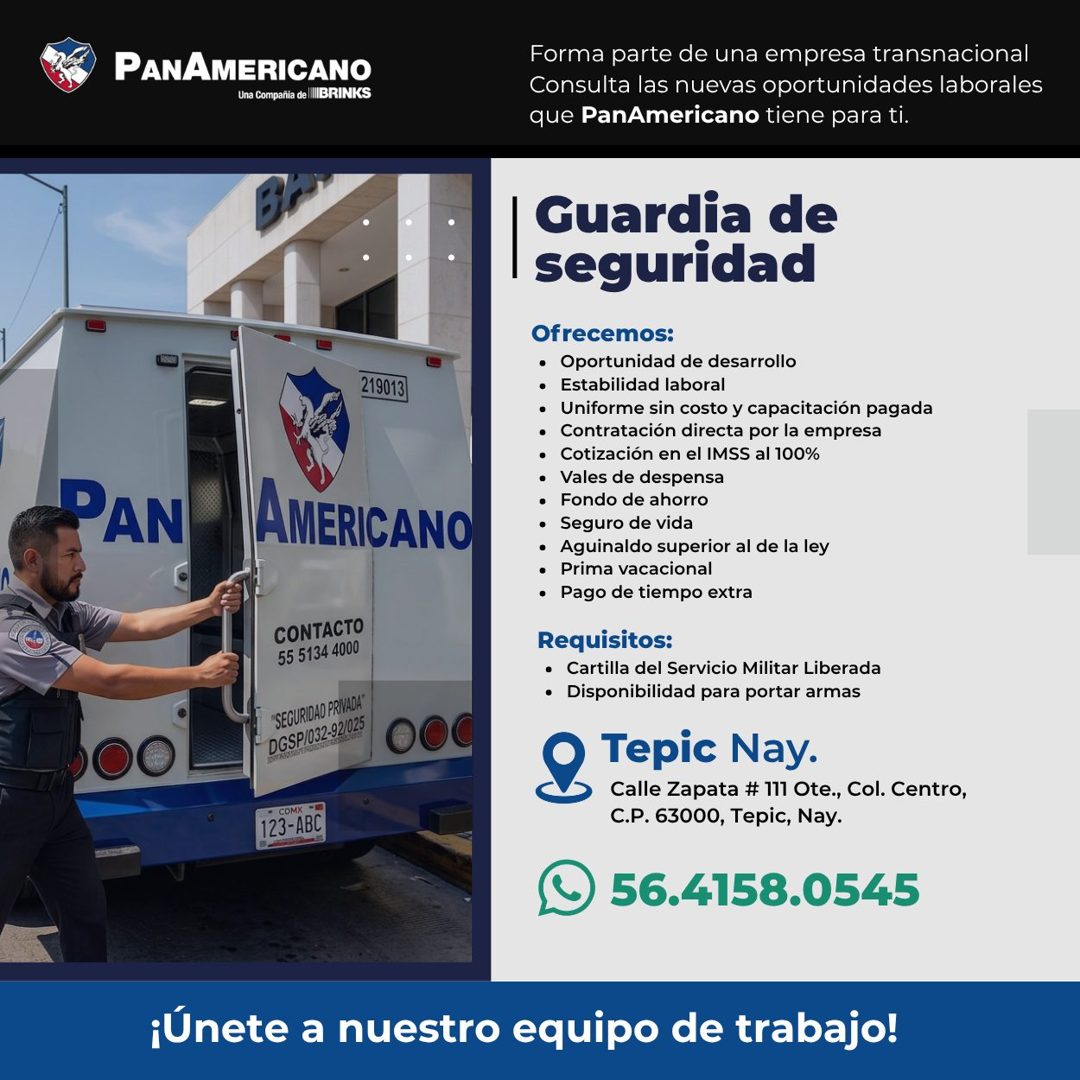 Banner del anuncio de la vacante: PANAMERICANO · Una Compañia de IlIBRINKS · Forma parte de una empresa transnacional · Consulta las nuevas oportunidades laborales · que PanA