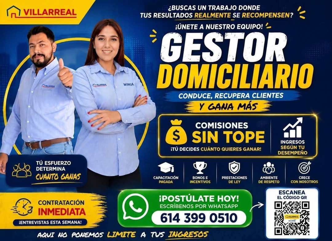 Banner del anuncio de la vacante: VILLARREAL · A MIARREAL · AVILASEN · WINIA · ¿BUSCAS UN TRABAJO DONDE · TUS RESULTADOS REALMENTE SE RECOMPENSEN? · ¡ÚNETE A NUESTRO EQUIPO! 