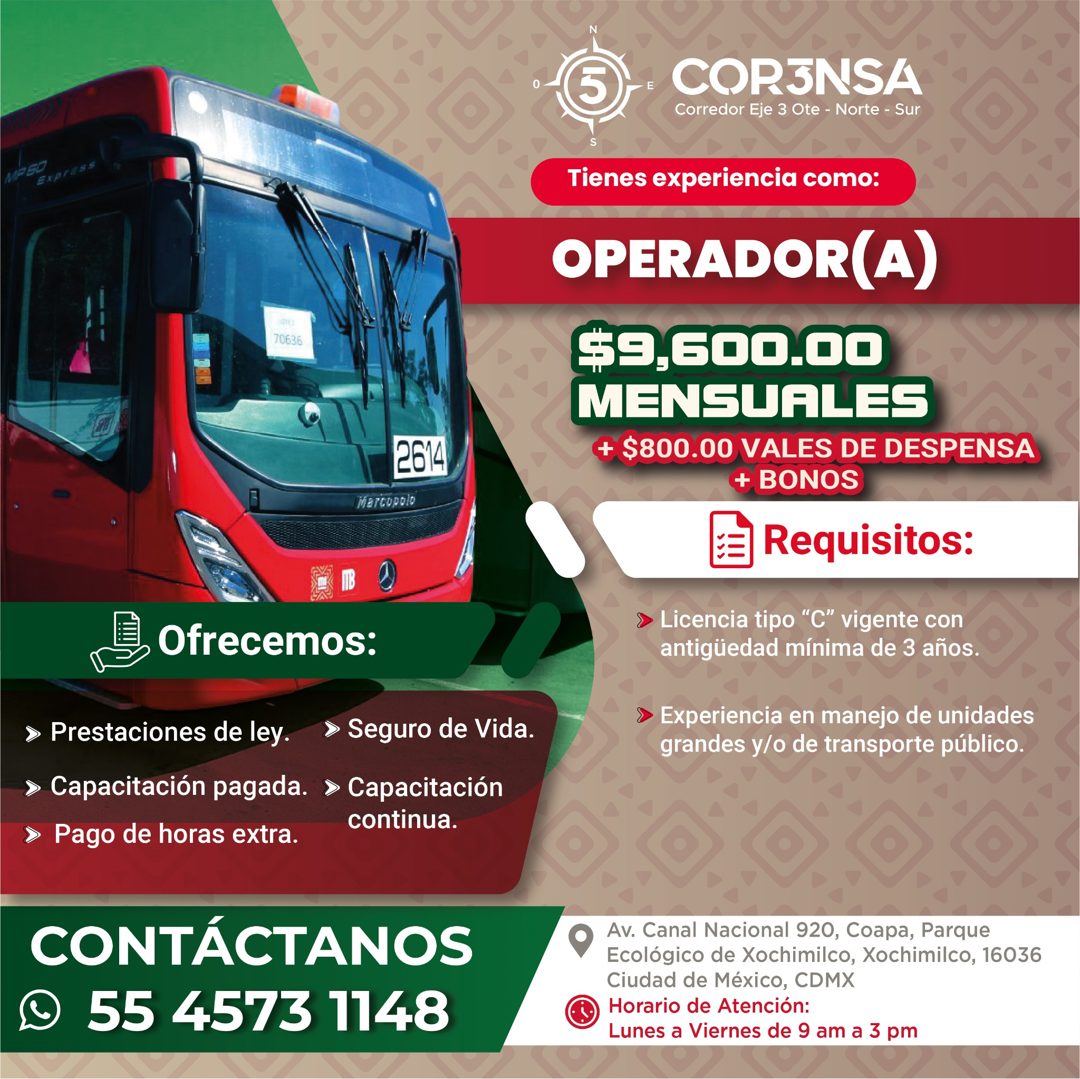 Banner del anuncio de la vacante: MPEO · EXP · 70636 · 2614 · Marcoplo · Ofrecemos: · > Prestaciones de ley. · > Seguro de Vida. · > Capacitación pagada. > Capacitación · con