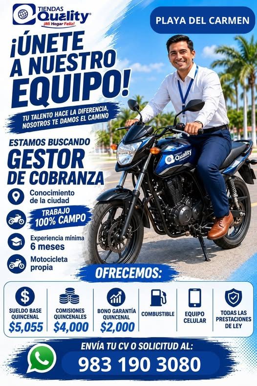 Banner del anuncio de la vacante: TIENDAS · Quality® · Mi Hogar Feliz! · ¡ÚNETE · A NUESTRO · EQUIPO! · TU TALENTO HACE LA DIFERENCIA, · NOSOTROS TE DAMOS EL CAMINO · ESTAMOS