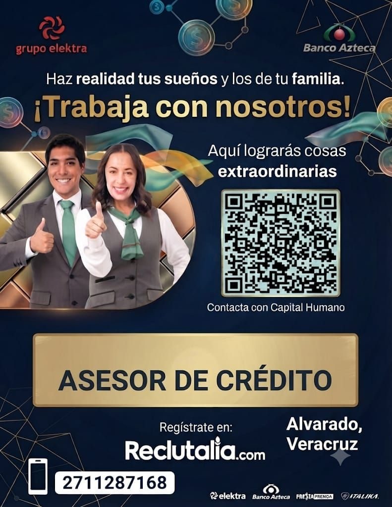 Banner del anuncio de la vacante: grupo elektra · Banco Azteca · Haz realidad tus sueños y los de tu familia. · ¡Trabaja con nosotros! · Aquí lograrás cosas · extraordinarias