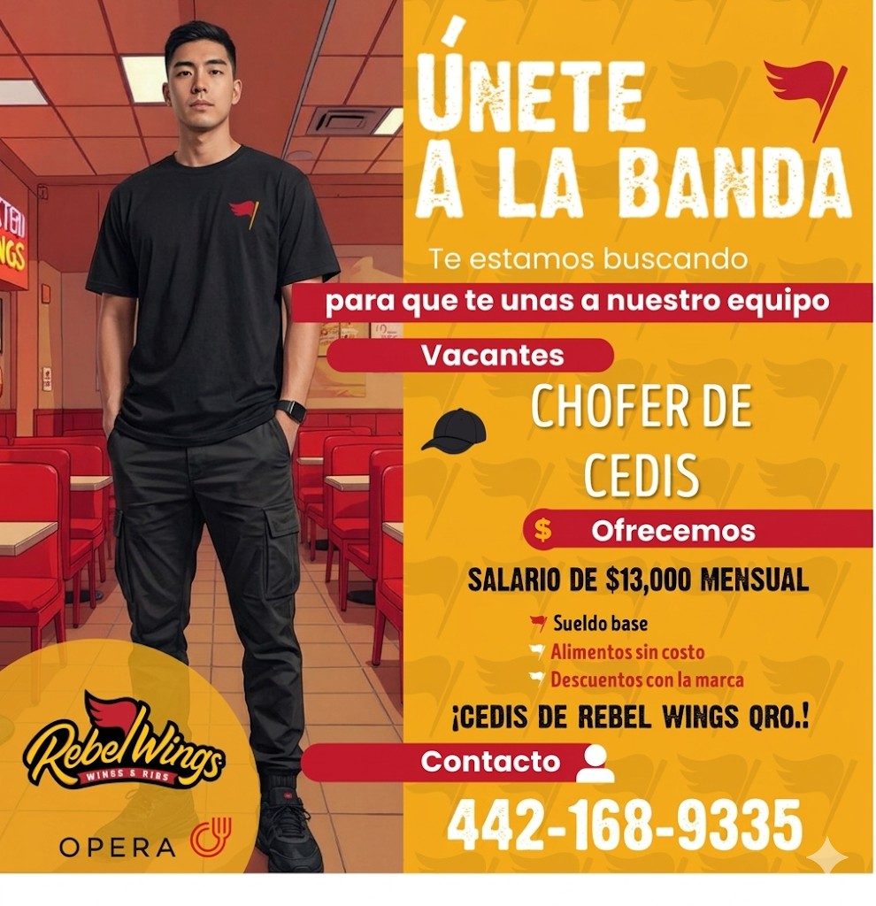 Banner del anuncio de la vacante: IGS · Rebel Ving · WINES S RIRS · OPERA · UNETE · A LA BANDA · Te estamos buscando · para que te unas a nuestro equipo · Vacantes · CHOFER D