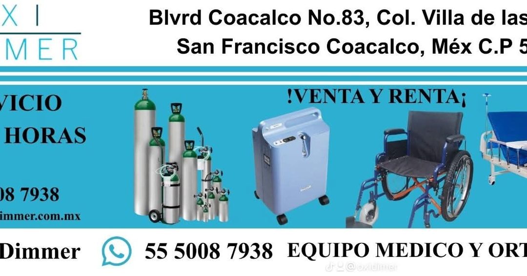 Banner del anuncio de la vacante: X I · MER · ACIO · HORAS · 18 7938 · immer.com.mx · Dimmer · BIvrd Coacalco No.83, Col. Villa de las · San Francisco Coacalco, Méx C.P - · !