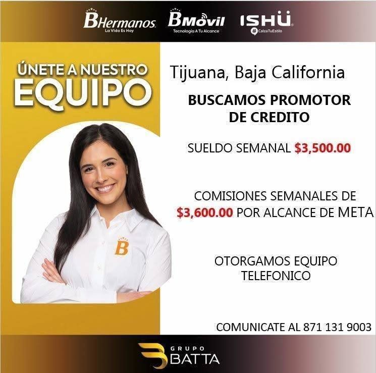 Banner del anuncio de la vacante: BHermanos · Vida Es Ho · BMovil I5HÜ · Tecnologia A Tu Alcance · ÚNETE A NUESTRO · EQUIPO · Tijuana, Baja California · BUSCAMOS PROMOTOR · D