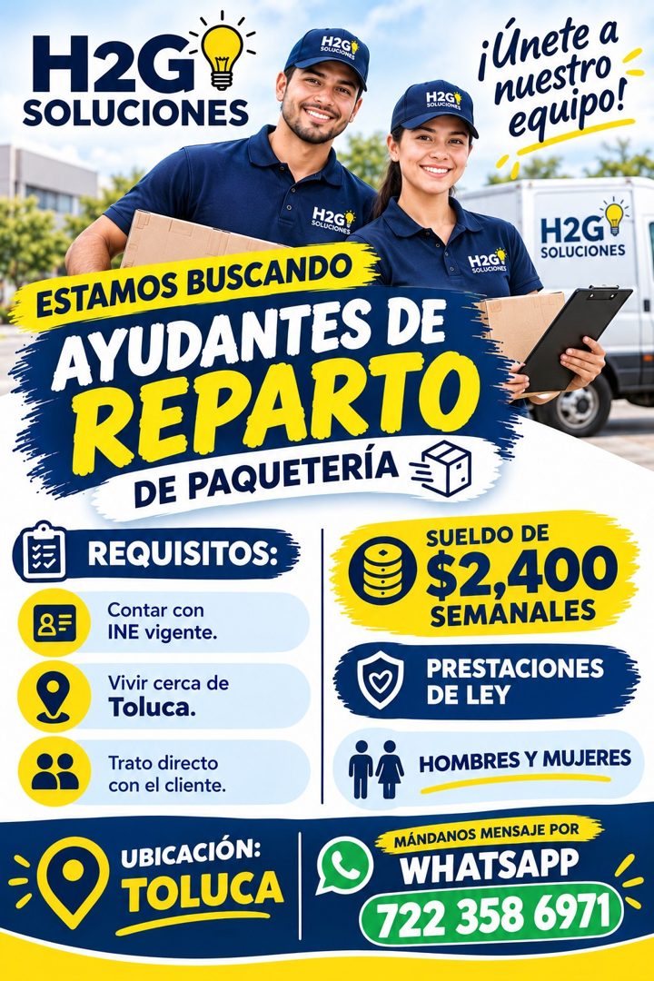 Banner del anuncio de la vacante: H2G · SOLUCIONES · SOLUCIONE · H2GI · SOLUCIONES · ¡Únete a · nuestro · equipo! · ,2G9 · SOLUCIONES · ESTAMOS BUSCANDO · H2G. · COLUCIONLS ·