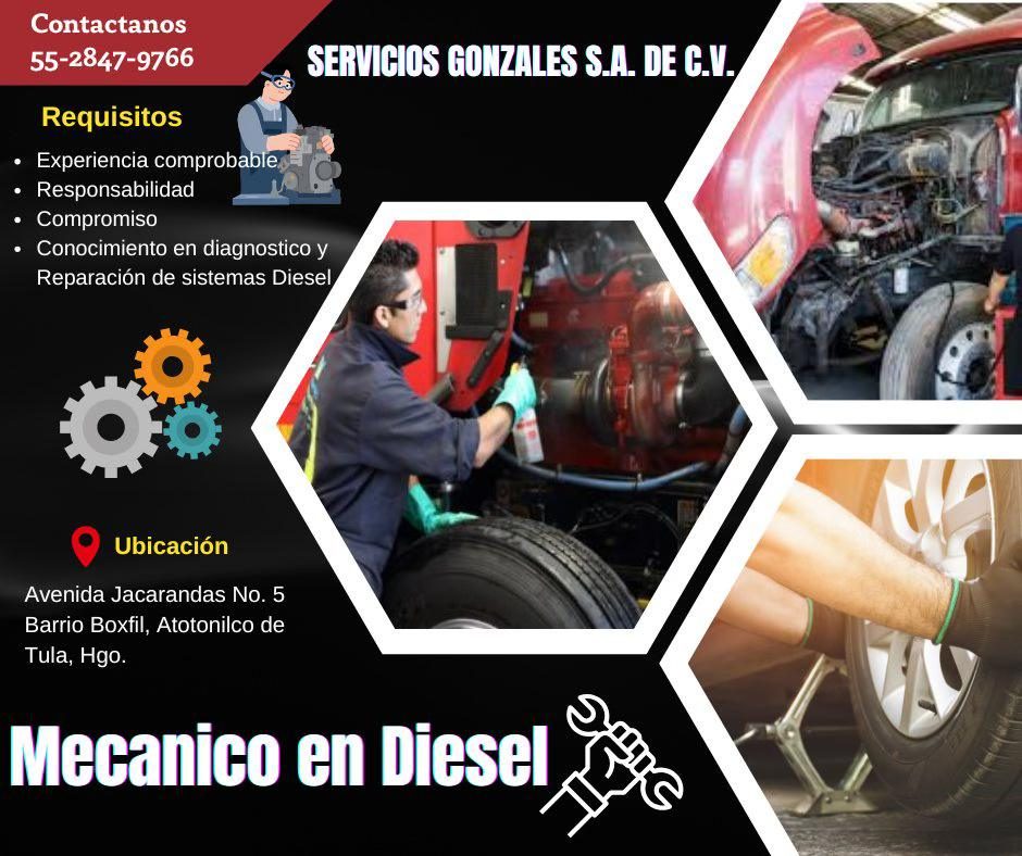 Banner del anuncio de la vacante: Contactanos · 55-2847-9766 · Requisitos · • Experiencia comprobable · • Responsabilidad · • Compromiso · • Conocimiento en diagnostico y · R