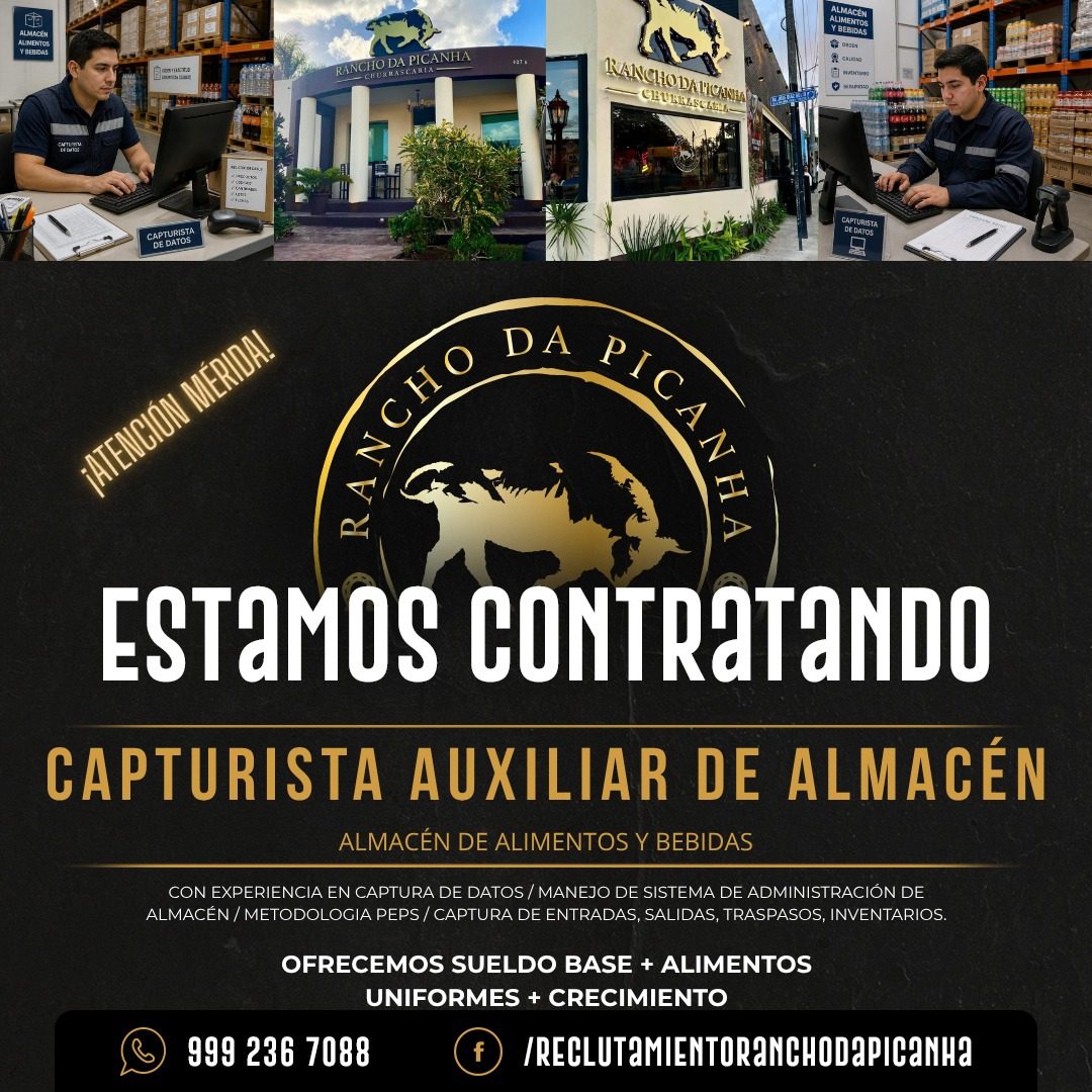 Banner del anuncio de la vacante: CE · ALINENTOS · Y BEBIDAS · ALMACEN · ALIMENTOS · RANCHO DA PICANHA · - CHURRASCARIX · RANCHODANCANIA · CHURRASCKSIK · CAPTURISTA · DE DATO