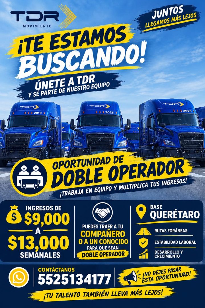 Banner del anuncio de la vacante: TOR · MOVIMIENTO · ¡TE ESTAMOS · BUSCANDO! · ÚNETE A TDR · Y SÉ PARTE DE NUESTRO EQUIPO · TOR · 1 1 1 2019 · TOR · 4 4 4 2025 0 · JUNTOS · L