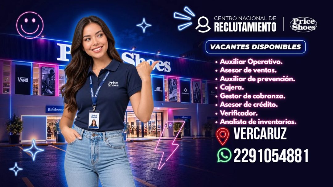 Banner del anuncio de la vacante: VANS · Betterwar · Sh · Price · Shoes · es · S · CONVERSA · CENTRO NACIONAL DE · RECLUTAMIENTO · Price · Shoes · VACANTES DISPONIBLES · • Au
