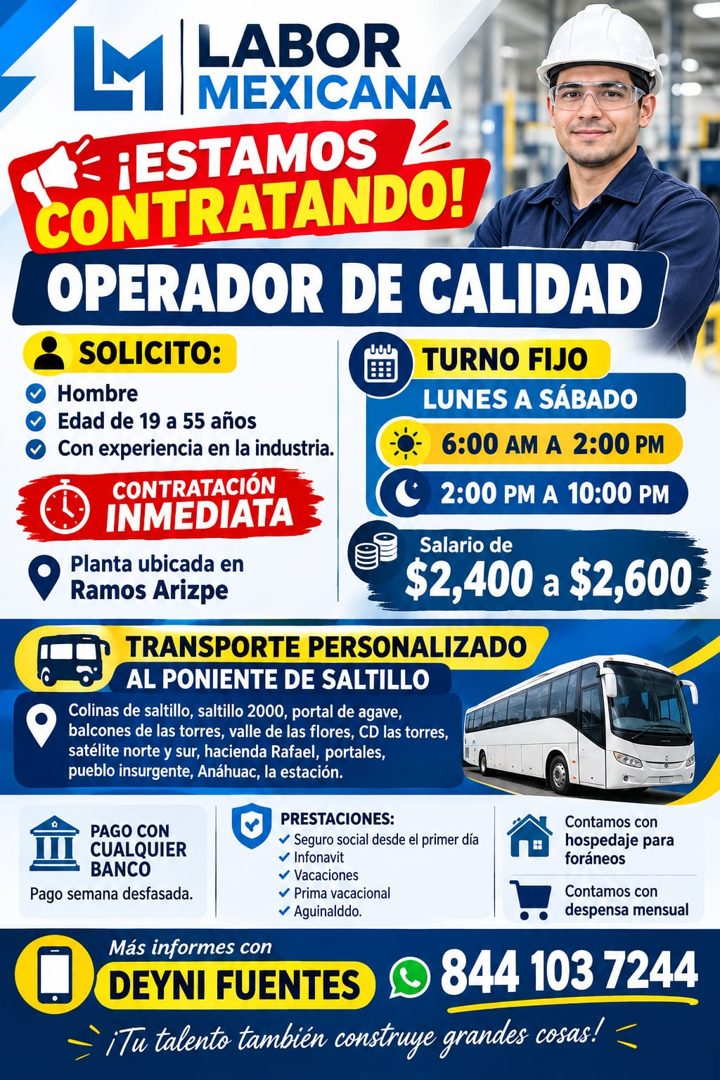 Banner del anuncio de la vacante