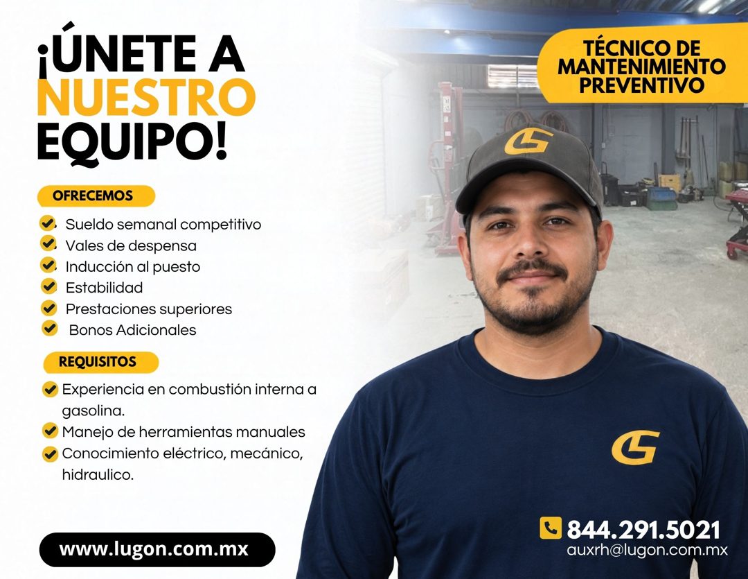 Banner del anuncio de la vacante: ¡ÚNETE A · NUESTRO · EQUIPO! · OFRECEMOS · Sueldo semanal competitivo · Vales de despensa · Inducción al puesto · Estabilidad · Prestaciones