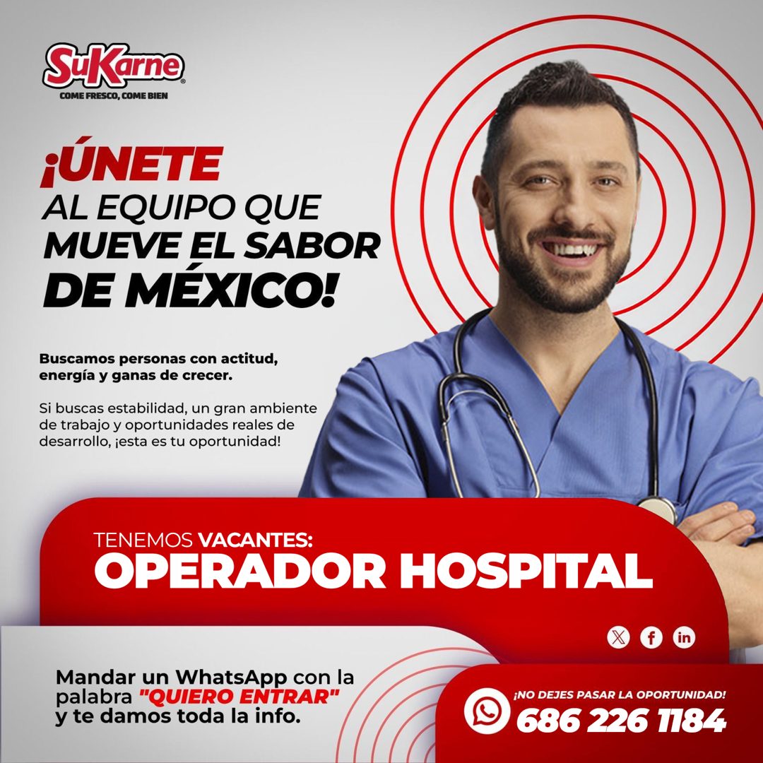 Banner del anuncio de la vacante: SiKarne · COME FRESCO, COME BIEN · ¡ÚNETE · AL EQUIPO QUE · MUEVE EL SABOR · DE MÉXICO! · Buscamos personas con actitud, · energía y ganas d