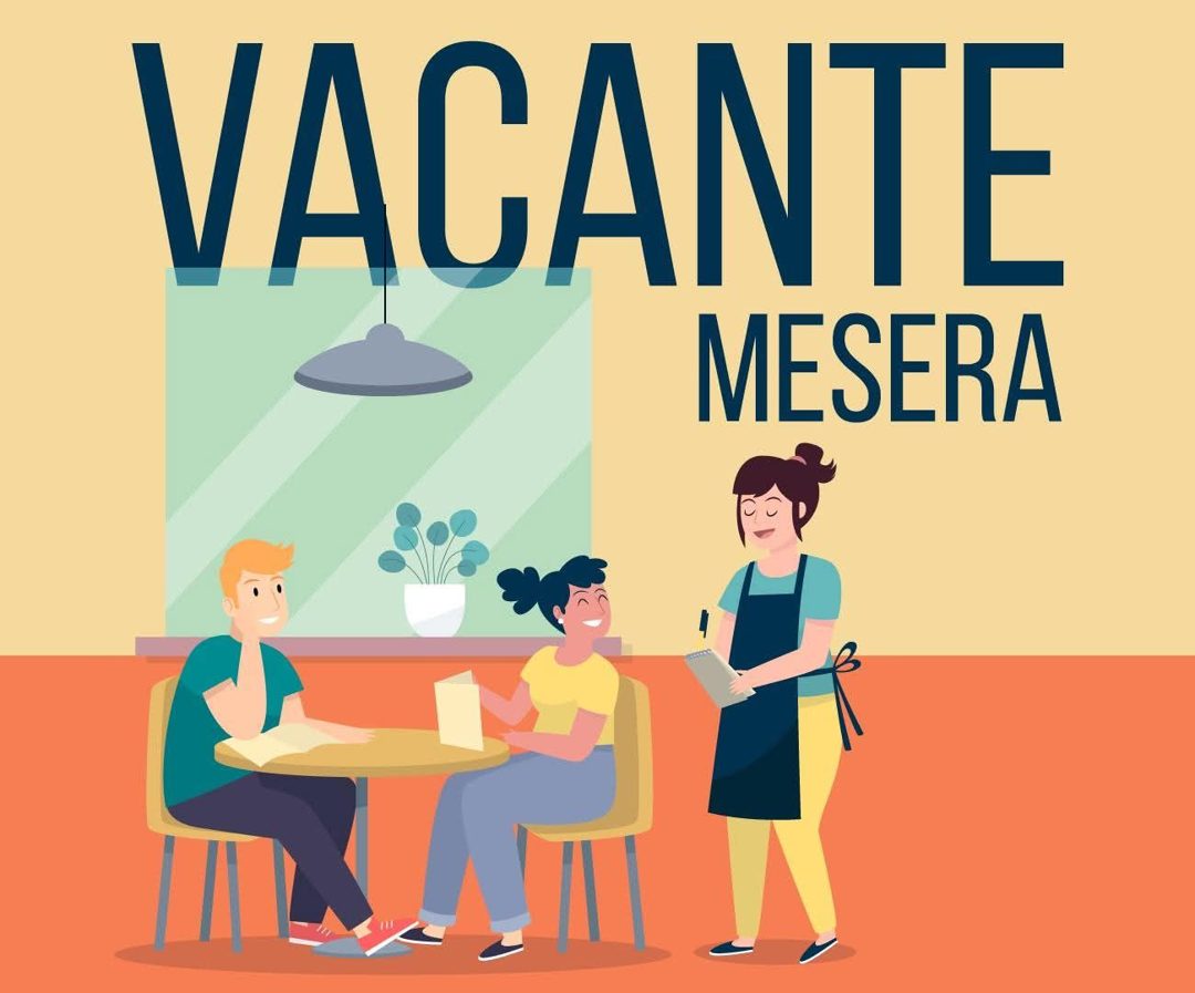 Banner del anuncio de la vacante: VACANTE · MESERA