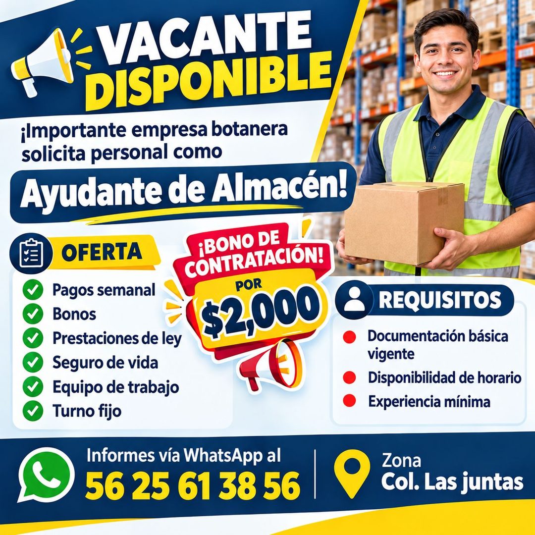Banner del anuncio de la vacante