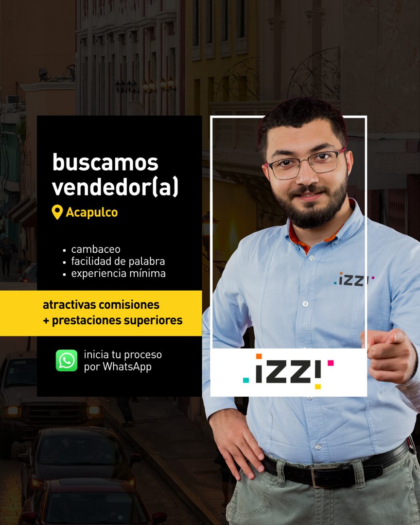 Banner del anuncio de la vacante: buscamos · vendedor(a) · • Acapulco · • cambaceo · • facilidad de palabra · • experiencia mínima · atractivas comisiones · + prestaciones su