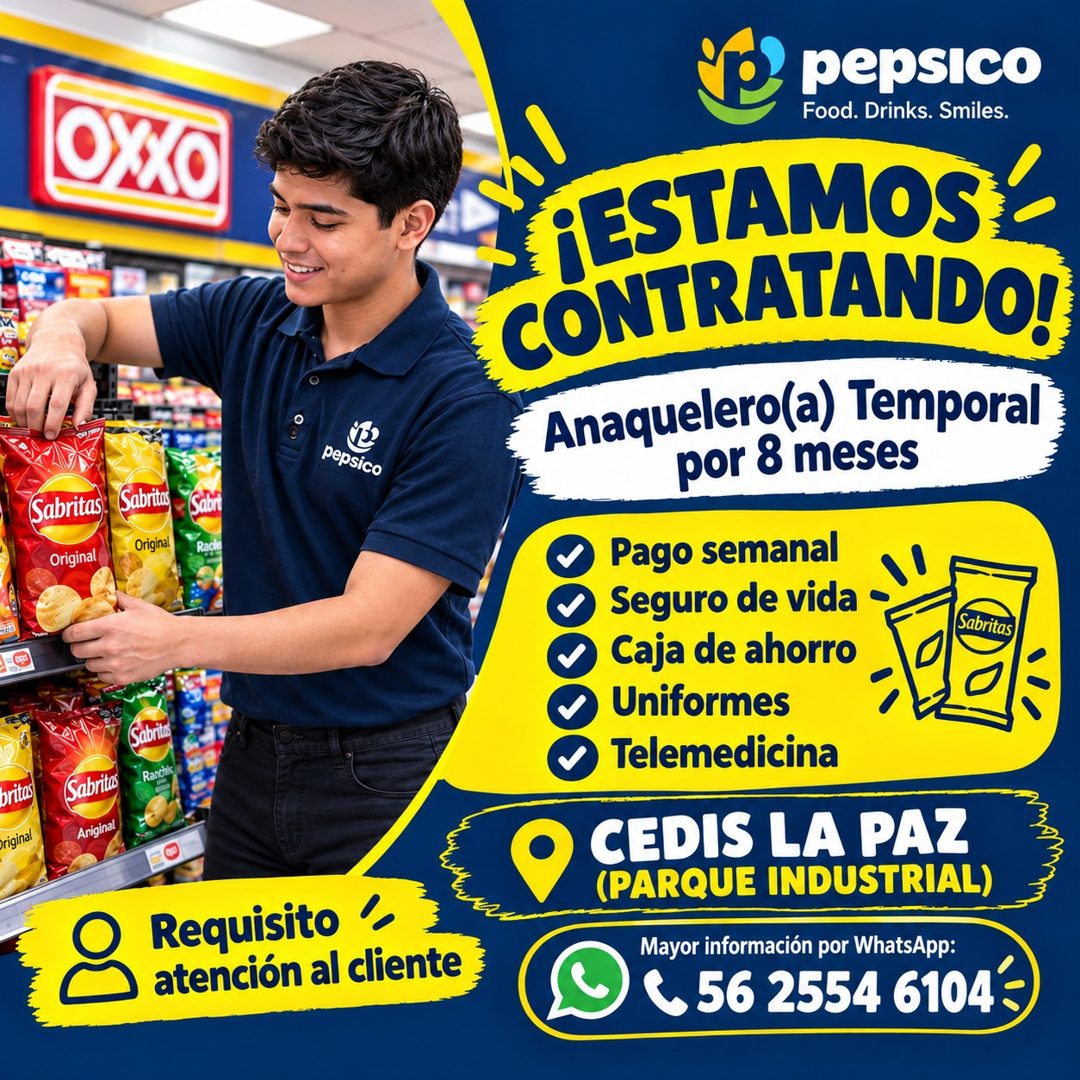 Banner del anuncio de la vacante: OXO · pepsico · (Sabritas) · Original · Sabritas · Original · Sabri · Racho · Sabritos · Rancias · britas · original · Sabritas · Ariginal ·