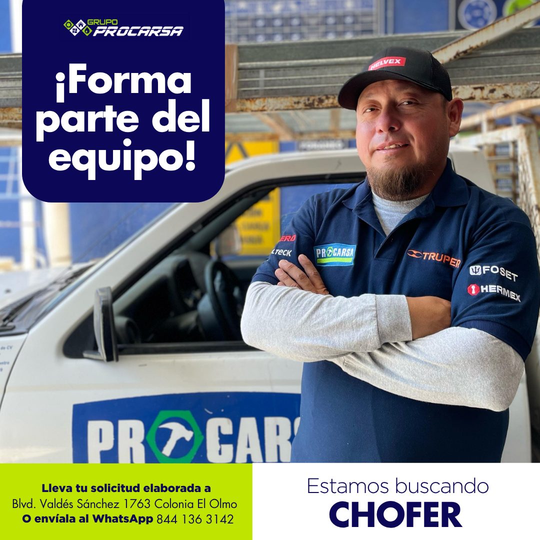 Banner del anuncio de la vacante: RUPI · › PROCARGA · ¡Forma · parte del · equipo! · HELVEX · ERD · PROCARSA · SOTRUPER · UFOSET · P HERMEX · PRO CARI · Lleva tu solicitud el