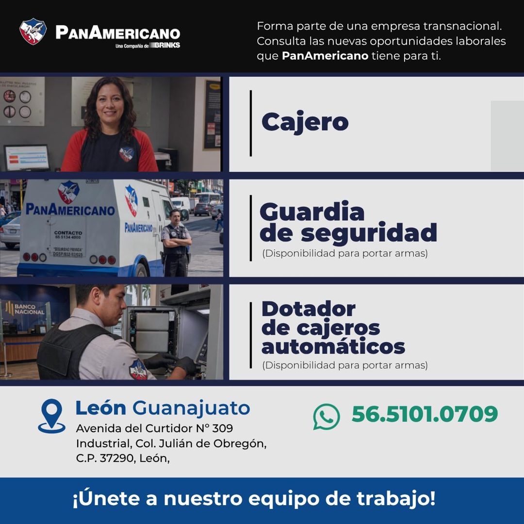 Banner del anuncio de la vacante: PANAMERICANO · Una Compañia de IlIBRINKS · Forma parte de una empresa transnacional. · Consulta las nuevas oportunidades laborales · que Pan