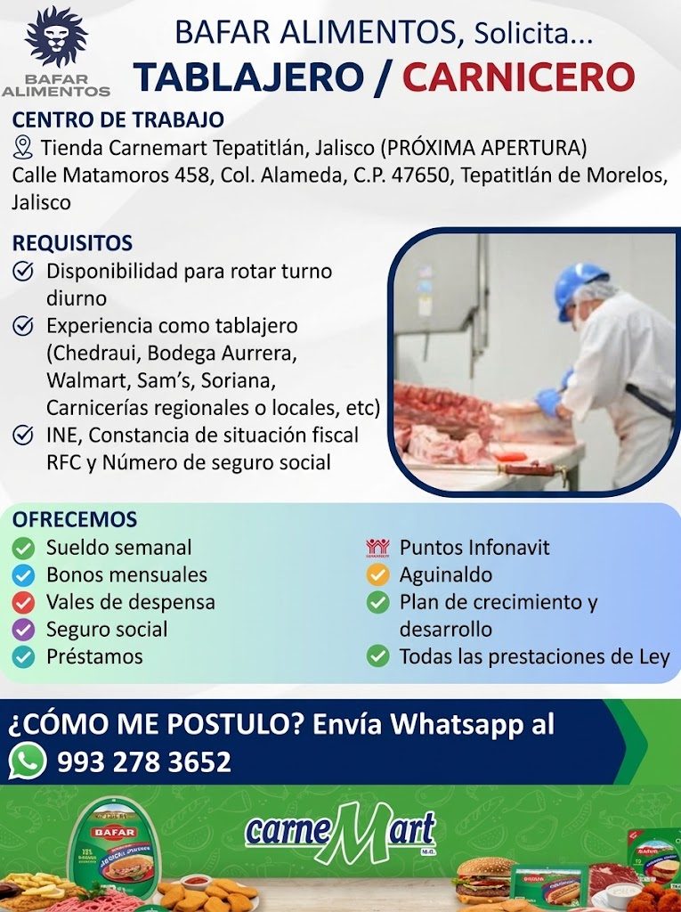 Banner del anuncio de la vacante